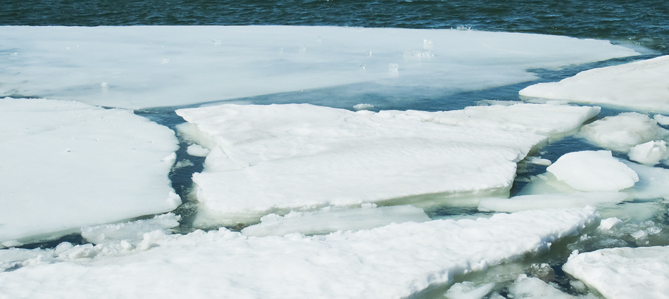 icebergs on Lake Erie